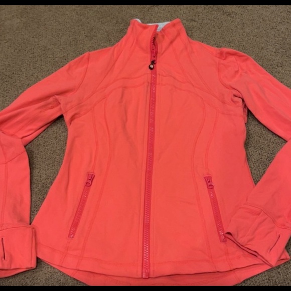 Lululemon zip up orange pink tangerine jacket size 10 - Picture 2 of 5